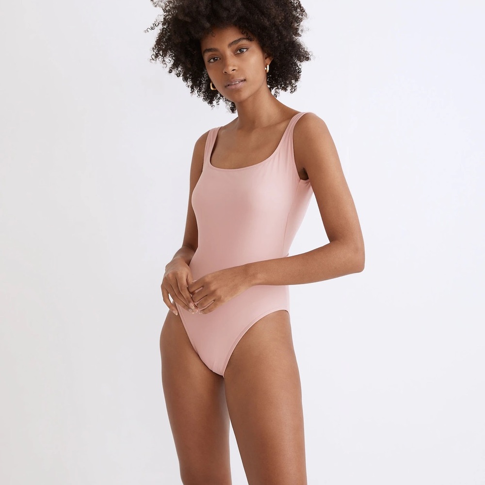Madewell Second Wave Square-Neck Tank One-Piece Swimsuit NWT
